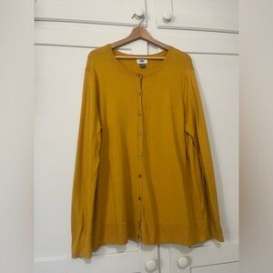 Old Navy Mustard Yellow Cardigan – Size 2X Plus |Excellent Condition
